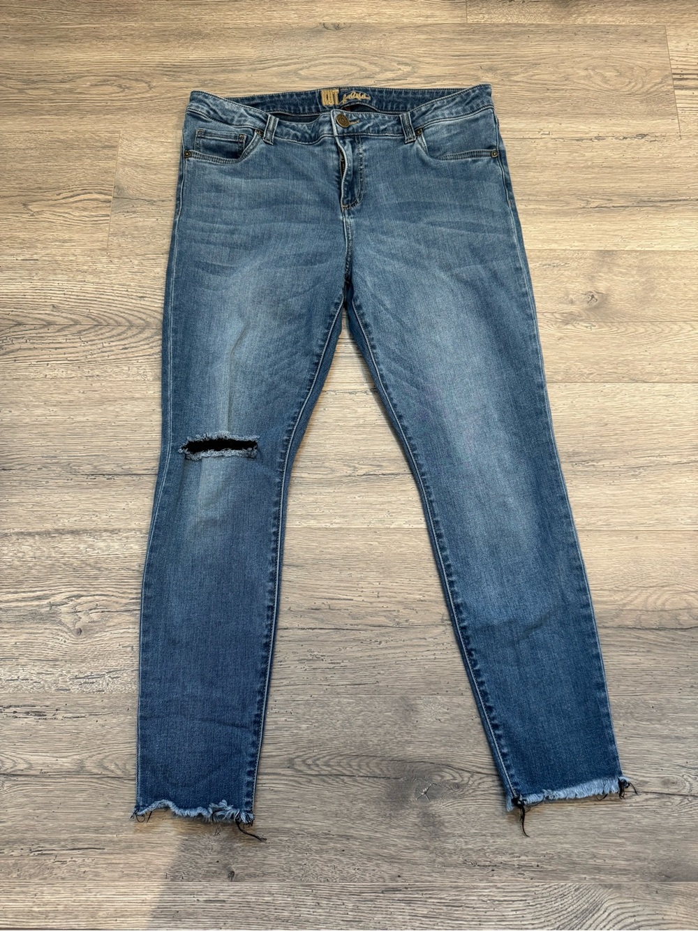 Kut from the Kloth Blue Distressed Skinny Jeans